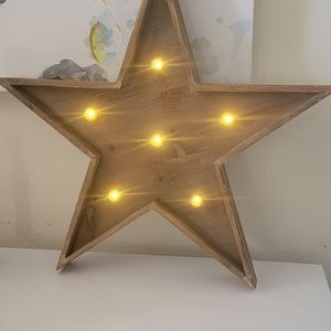 Wooden star light man made home decoration